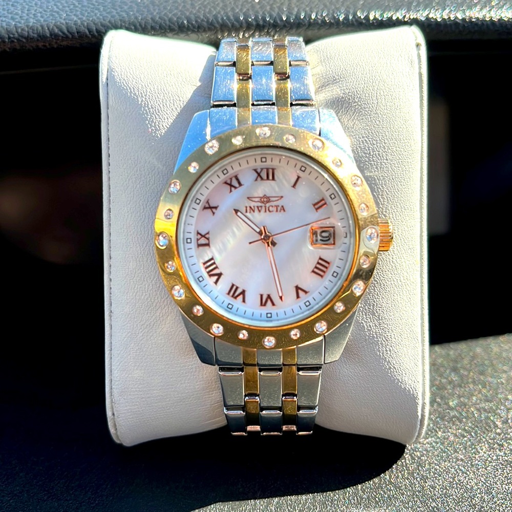 Invicta Angel Mother of Pearl Dial Two-tone Ladies Watch model 17490